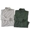 Pack of 2 Men's Turtle Neck Sweaters - Gray Green Atlas For Men