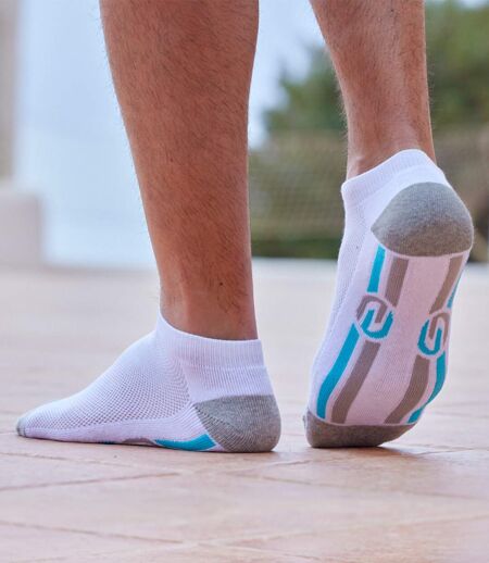 Pack of 5 Pairs of Men's Sneaker Socks - White