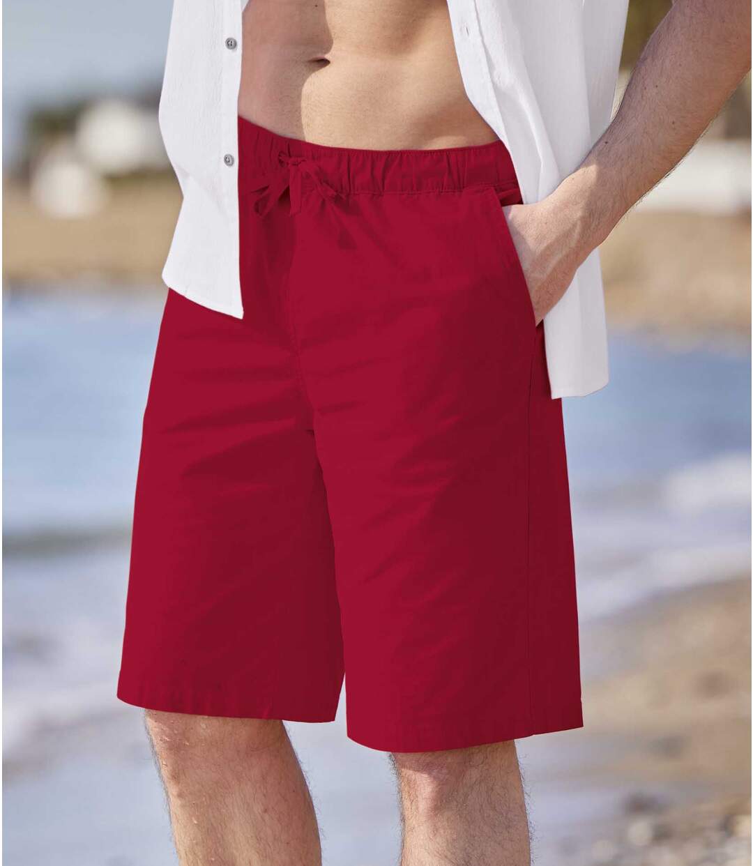 Pack of 2 Men's Casual Shorts - Red Gray Atlas For Men