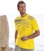 Pack of 2 Men's Xtrem Sport Print T-Shirts - Black Yellow