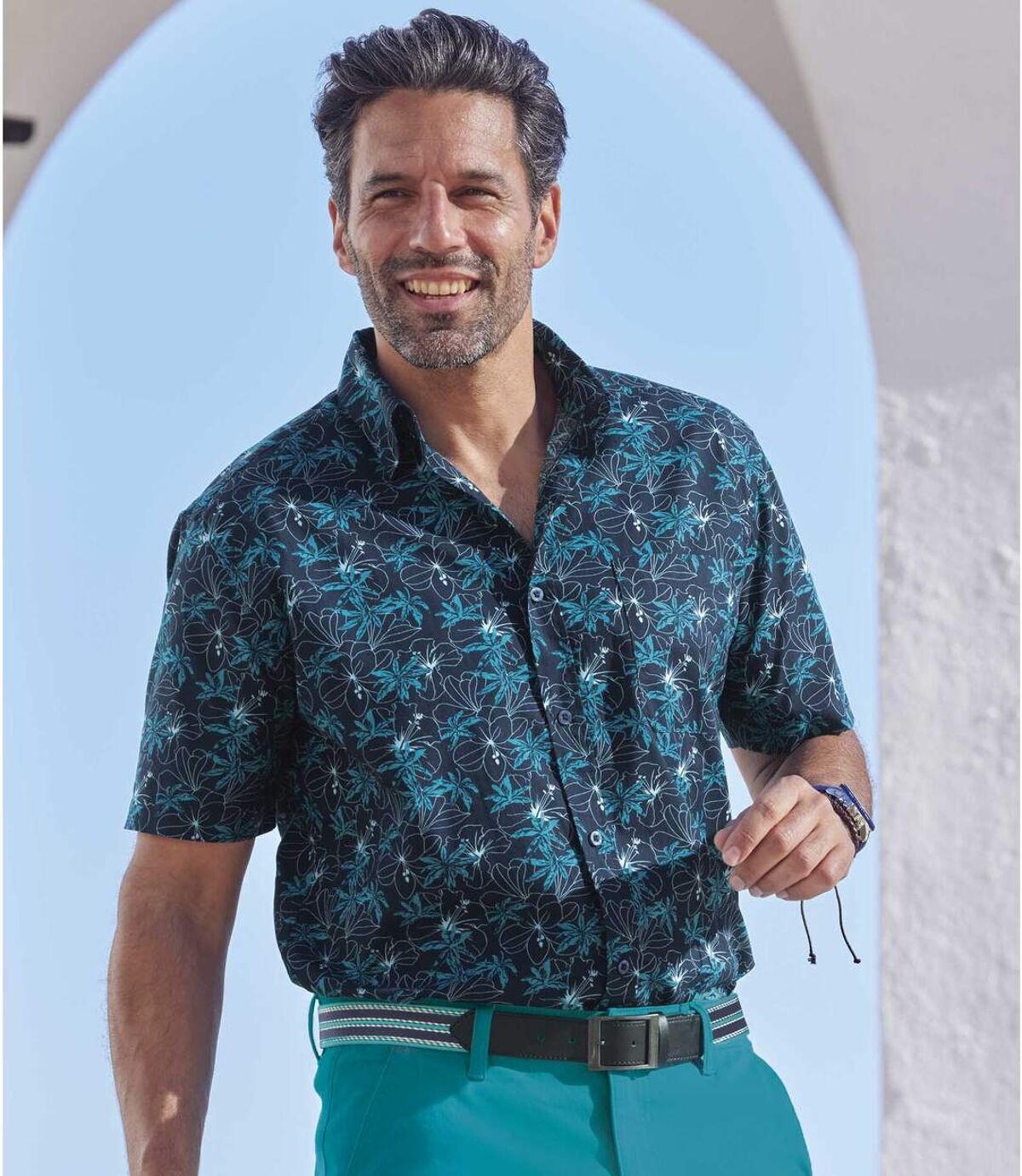 Kurzärmeliges Hemd Ibiza mit floralem Printmotiv Atlas For Men