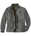 Men's Grey Sherpa-Lined Faux-Suede Jacket Atlas For Men