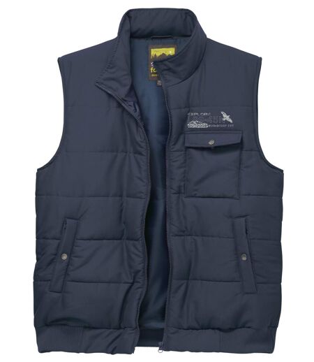 Men's Navy Multi-Pocket Padded Gilet
