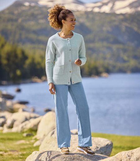 Le Jean Stretch Taille Haute avec Ceinture Elastiquée