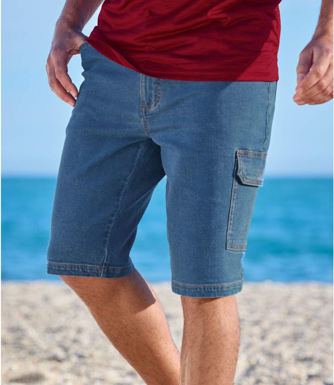 Lot de 2 Bermudas Cargo en Jean Léger