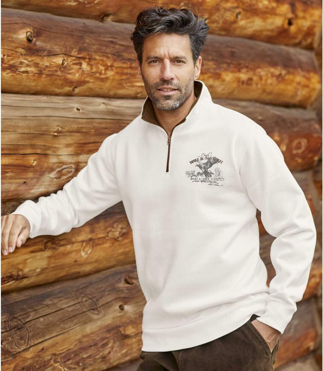 Molton-Sweatshirt Wild North mit RV-Kragen Atlas For Men
