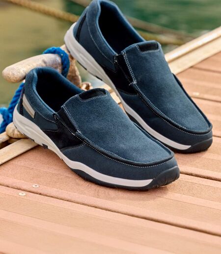 Men's Boat-Style Moccasins - Dark Blue