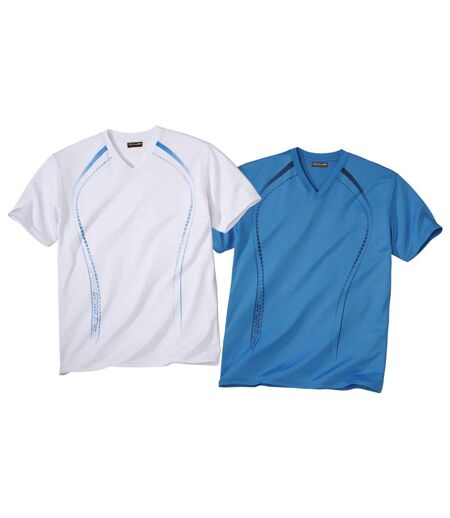 Pack of 2 Print Sports T-Shirts - Blue White