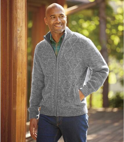 Men's Sherpa-Lined Knit Jacket