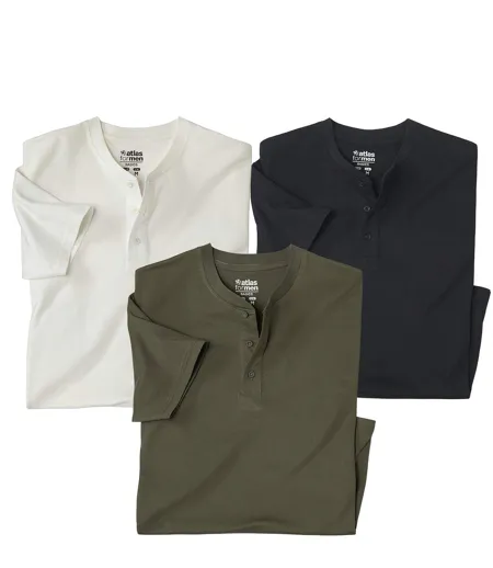 3er-Pack Henleyshirts 