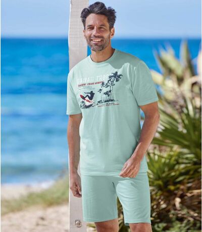 Men's Surf Print Pyjama Short Set