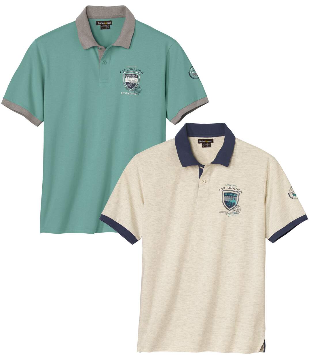 Lot de 2 Polos Jersey Désert 