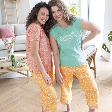 Pantalon de pyjama 7/8eme abricot