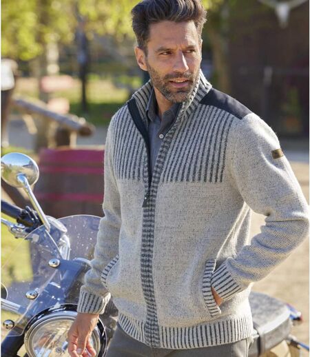Pletený sveter na zips Atlas
