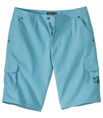 Men's Turquoise Canvas Cargo Shorts