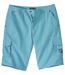 Men's Turquoise Canvas Cargo Shorts