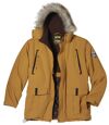 Men's Ochre Water-Repellent Multi-Pocket Parka Coat - Detachable Hood  Atlas For Men