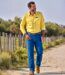 Chemise Pilote en Popeline Jaune 