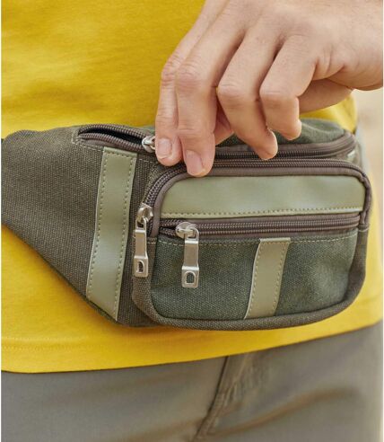 Men's Multi-Pocket Bumbag - Khaki Taupe