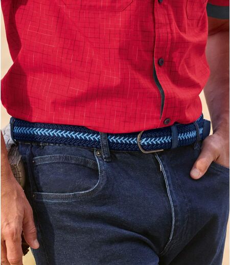 Men's Blue Stretchy Braided Belt