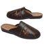 Men's Brown Faux-Leather Slippers