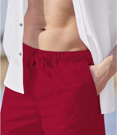 Pack of 2 Men's Casual Shorts - Red Gray