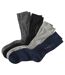 Pack of 4 Pairs of Men's Patterned Socks - Black Blue Grey