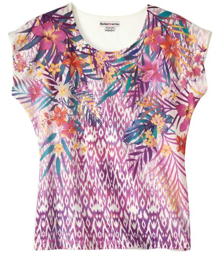 Women's Double Print T-Shirt - Multicolored