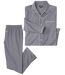 Pyjama classique en flanelle homme - gris