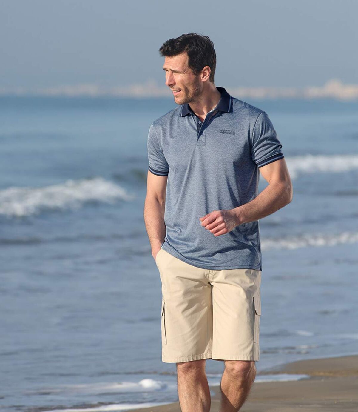 Sada 2 sportovních melírovaných polo triček Atlas For Men