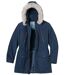 Winterparka met capuchon van imitatiebont