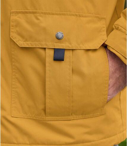 Men's Ochre Water-Repellent Multi-Pocket Parka   