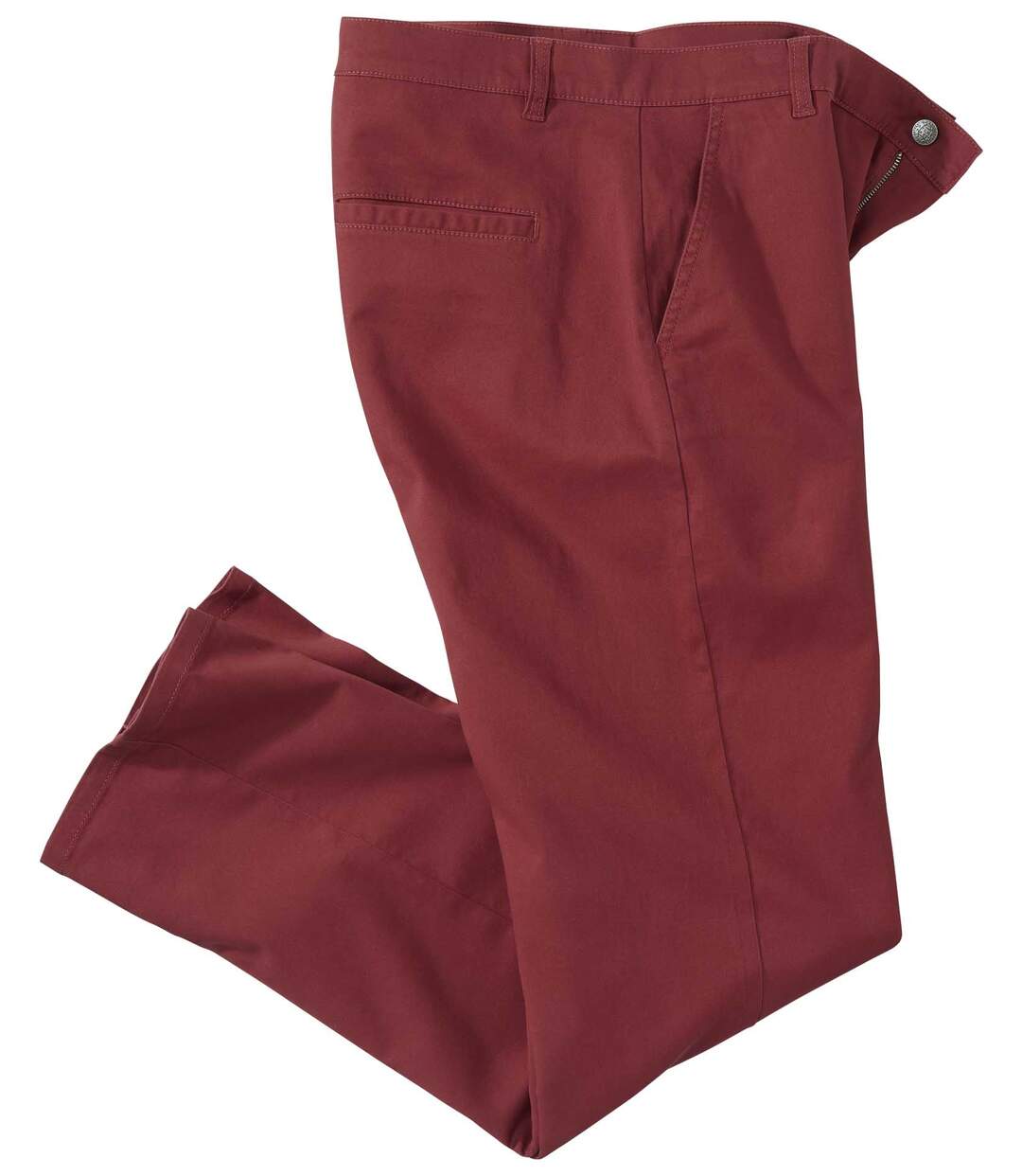 Pantalon Chino Stretch Rouge Brique-1