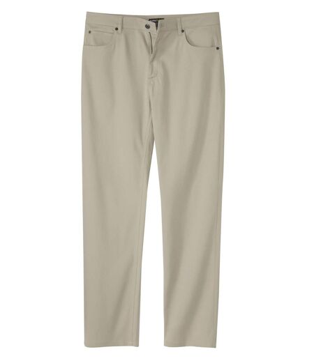 Men's Beige Stretchy Twill Chinos