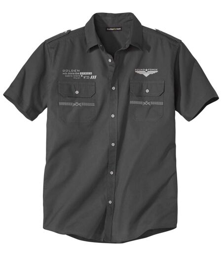 Men's Grey Aviator-Style Shirt
