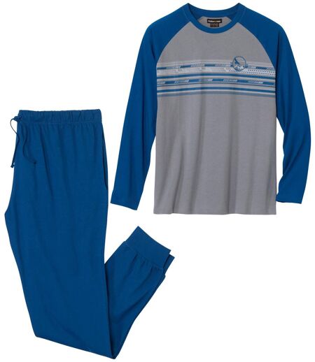 Men's Blue Cotton Pyjamas