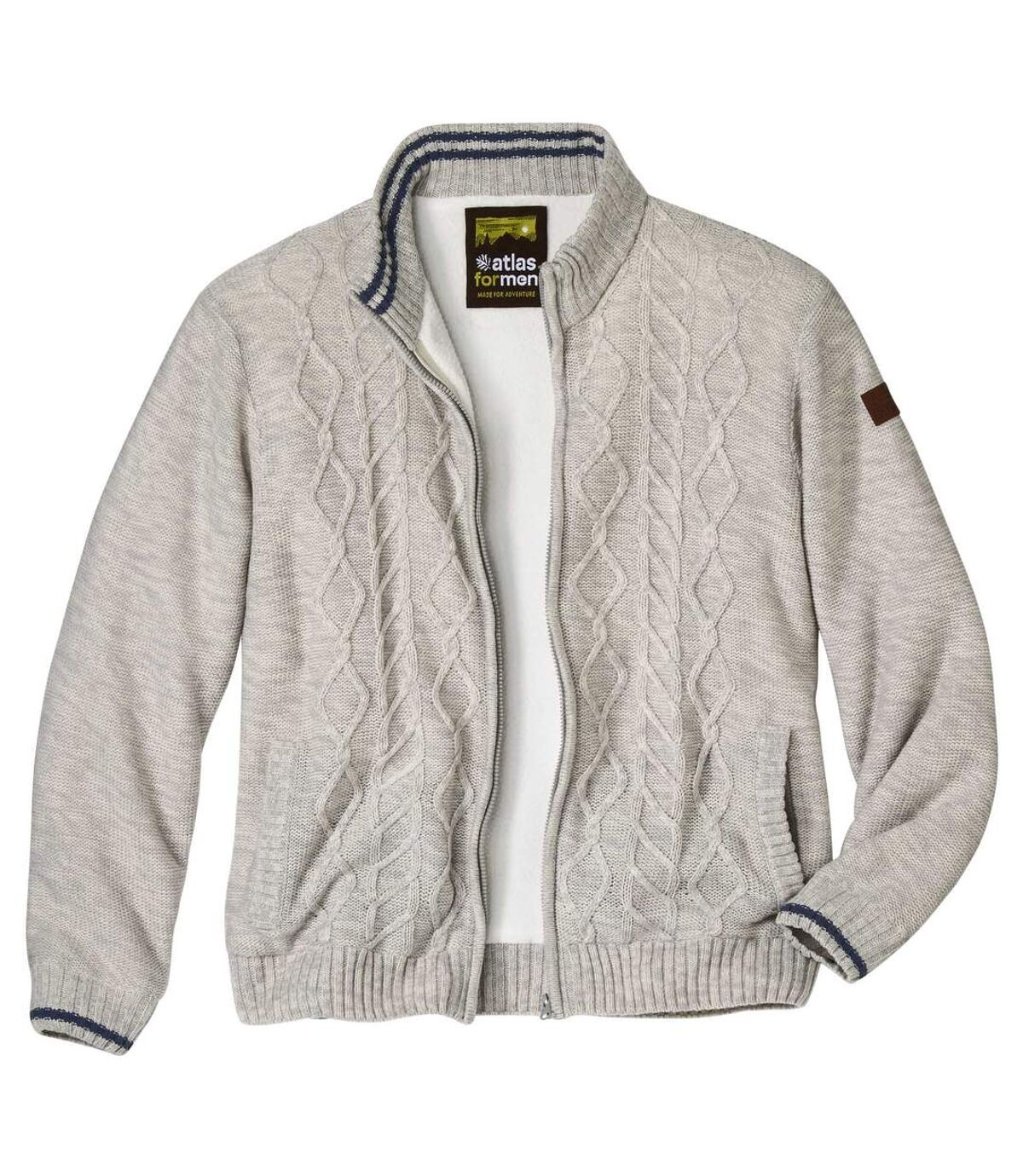 Men's Sherpa-Lined Knit Jacket - Gray Atlas For Men