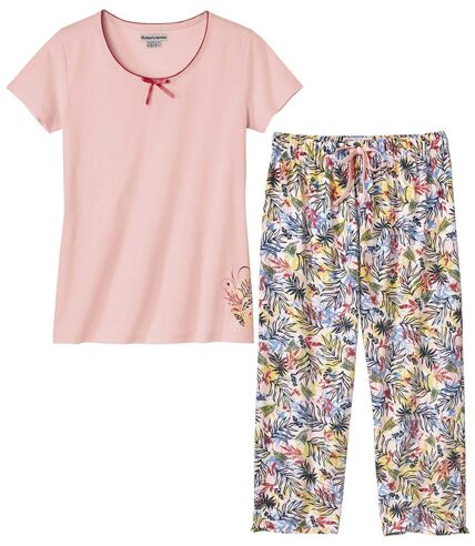Women's Pink Printed Summer Pajamas 