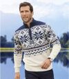 Żakardowy sweter z kołnierzem na suwak Atlas For Men