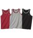 Pack of 3 Men's Sporty Tank Tops - Gray, Black and Red