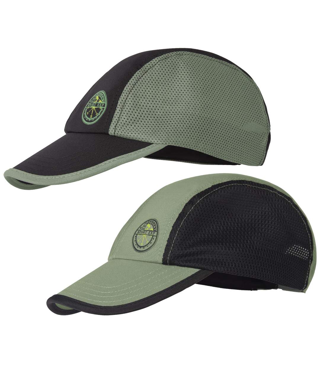 Pack of 2 Men's Summer Caps - Khaki Black-1