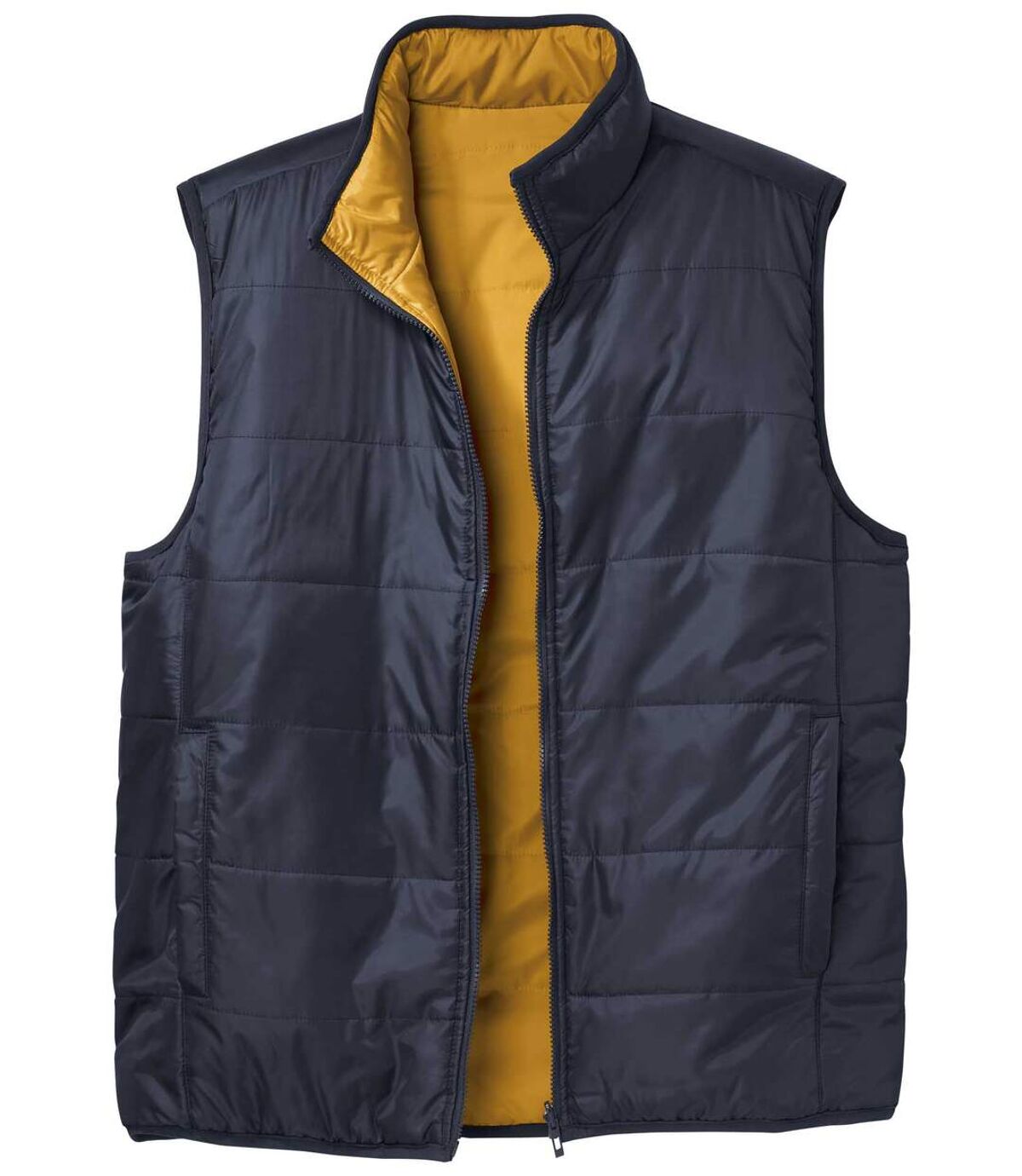 Men's Reversible Puffer Vest - Ochre Navy Atlas For Men