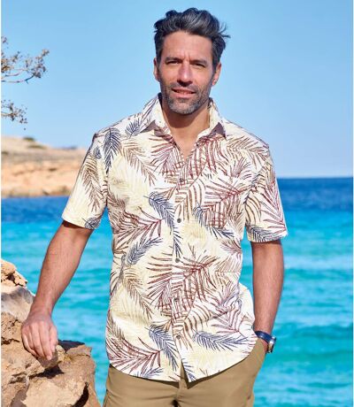 Letná košeľa s palmovou potlačou