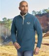 Pack of 2 Men's Microfleece Sweaters - Mallard Blue Ecru  Atlas For Men