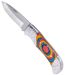 Nůž se střenkou z kombinace barveného dřeva a cizelovaného kovu*