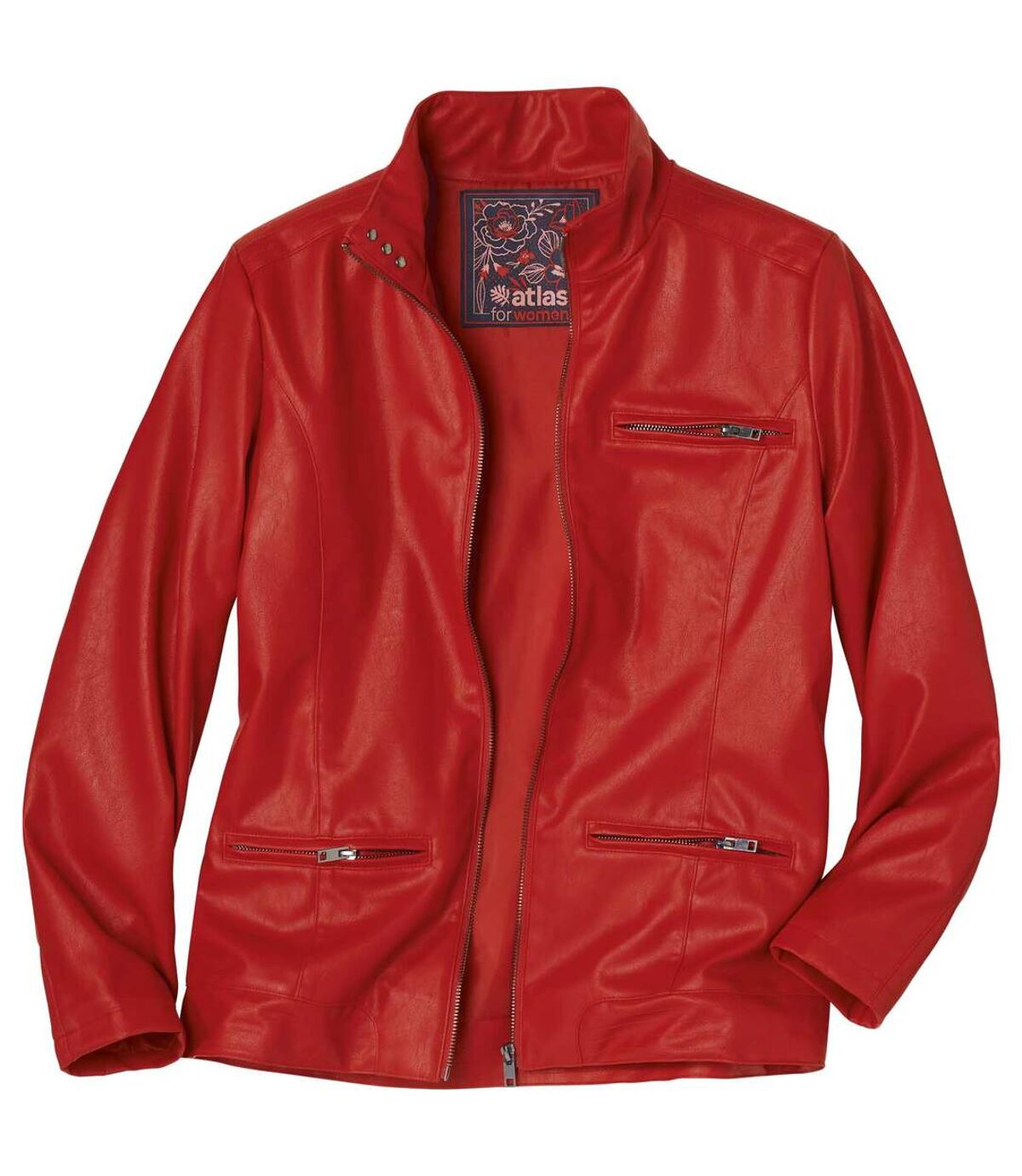 Červená bunda z imitace kůže  Atlas For Men
