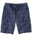 Men's Blue Checked Cargo Shorts