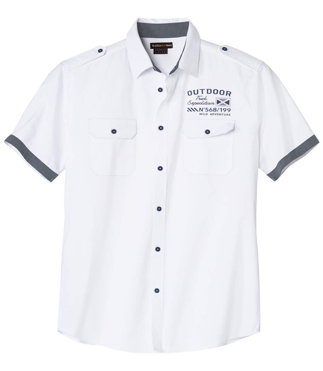 Men's White Pilot-Style Shirt-2