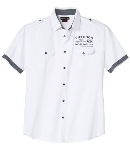 Men's White Pilot-Style Shirt 