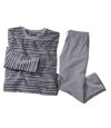 Men's Striped Winter Microfleece Pajamas Atlas For Men